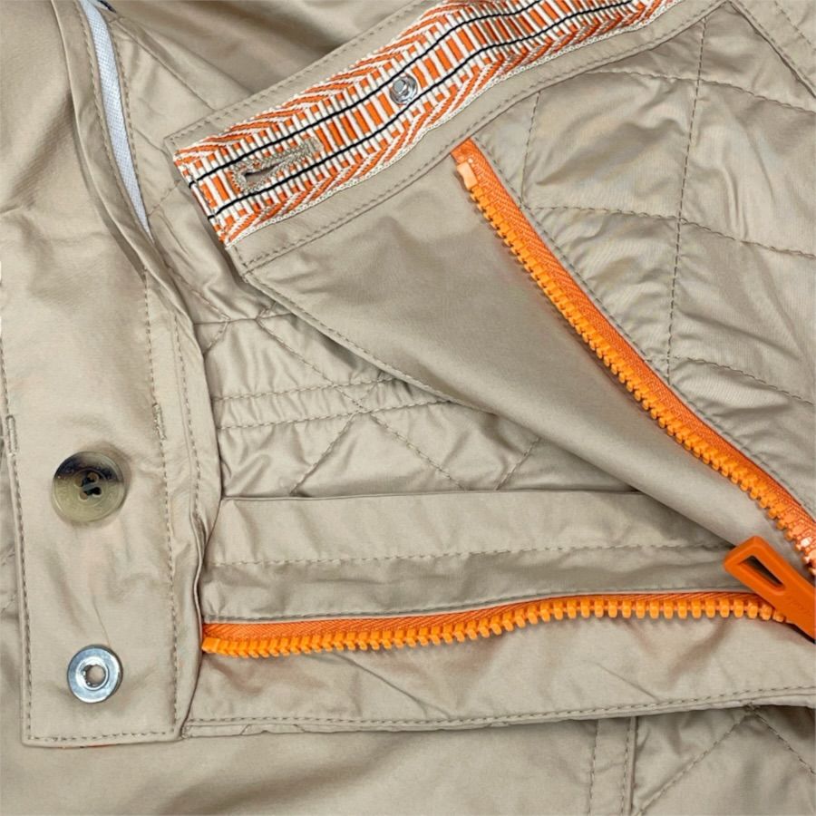 Hermes Long Pants Quilted Hem Zip Polyester Beige Casual — view 7