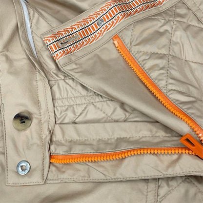 Hermes Long Pants Quilted Hem Zip Polyester Beige Casual — view 7