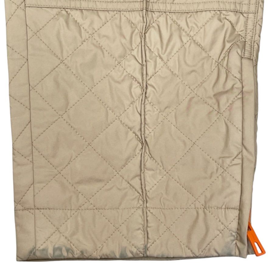 Hermes Long Pants Quilted Hem Zip Polyester Beige Casual — view 4