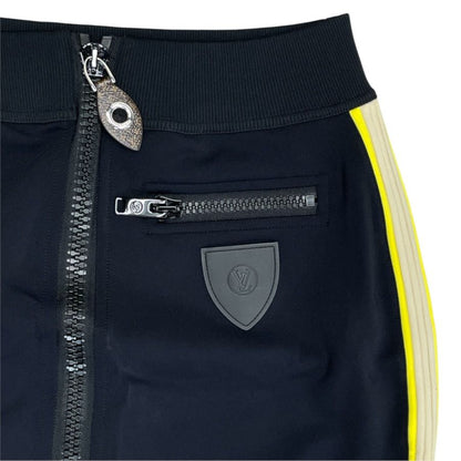 Louis Vuitton Mini Skirt Technical Jersey Zip Up Nylon Black Yellow Casual — view 3