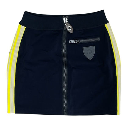 Louis Vuitton Mini Skirt Technical Jersey Zip Up Nylon Black Yellow Casual