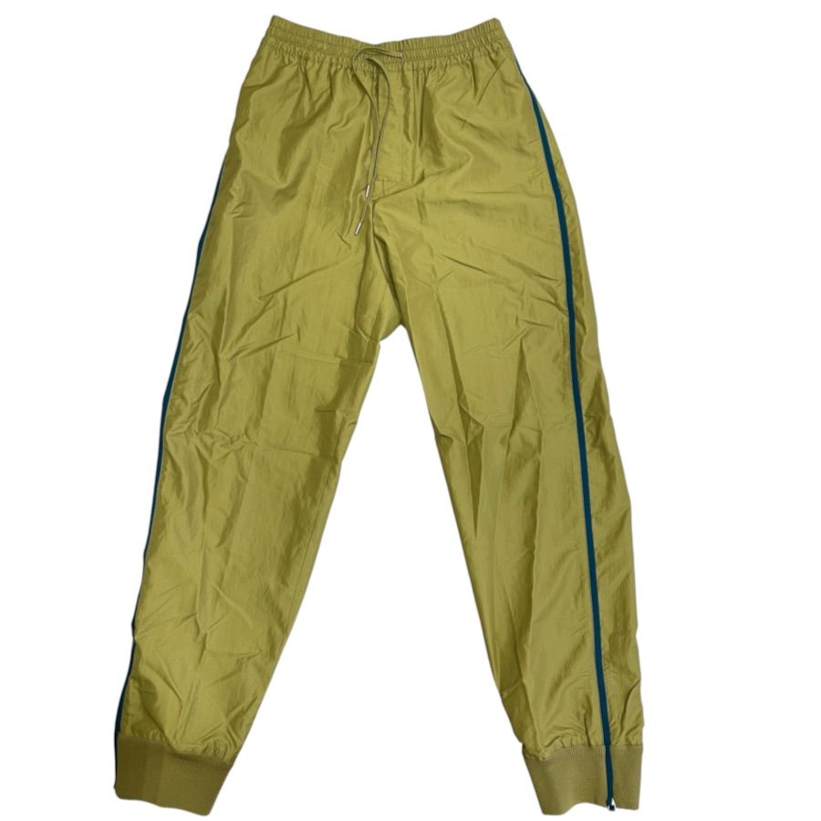Hermes Track Pants Jogger Side Line Hem Zip Cotton Polyester Khaki Casual