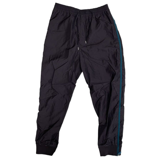 Hermes Track Pants Jogger Side Line Hem Zip Cotton Polyester Black Casual