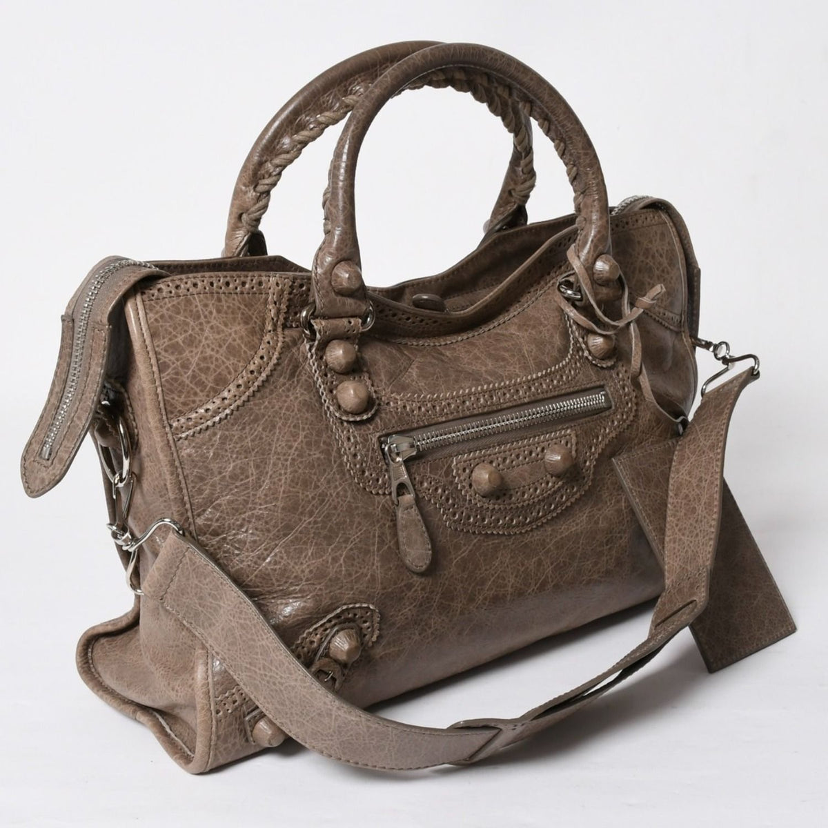 Balenciaga Giant Broads City 2-Way Handbag Shoulder Silver — view 3