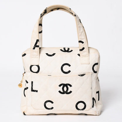 Chanel Mini Bag CC Logo Beige White Black Gold