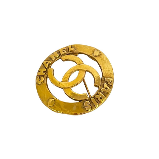 Chanel Brooch Gold CC Logo