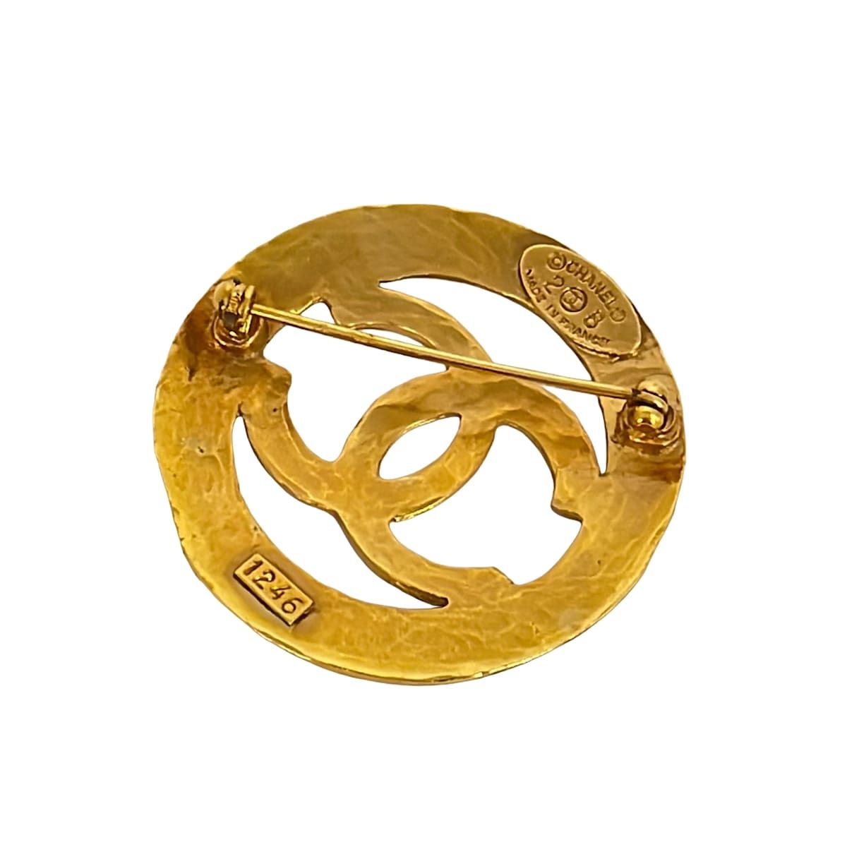 Chanel Brooch Gold CC Logo — view 2