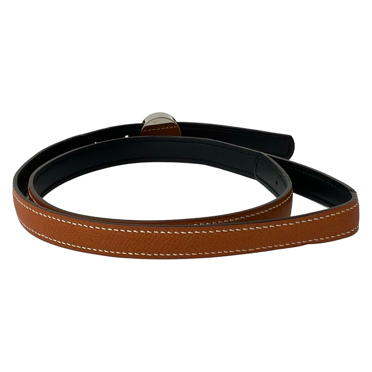 Hermes Belt 75 Sellier Brown Black Silver Reversible Leather — view 2