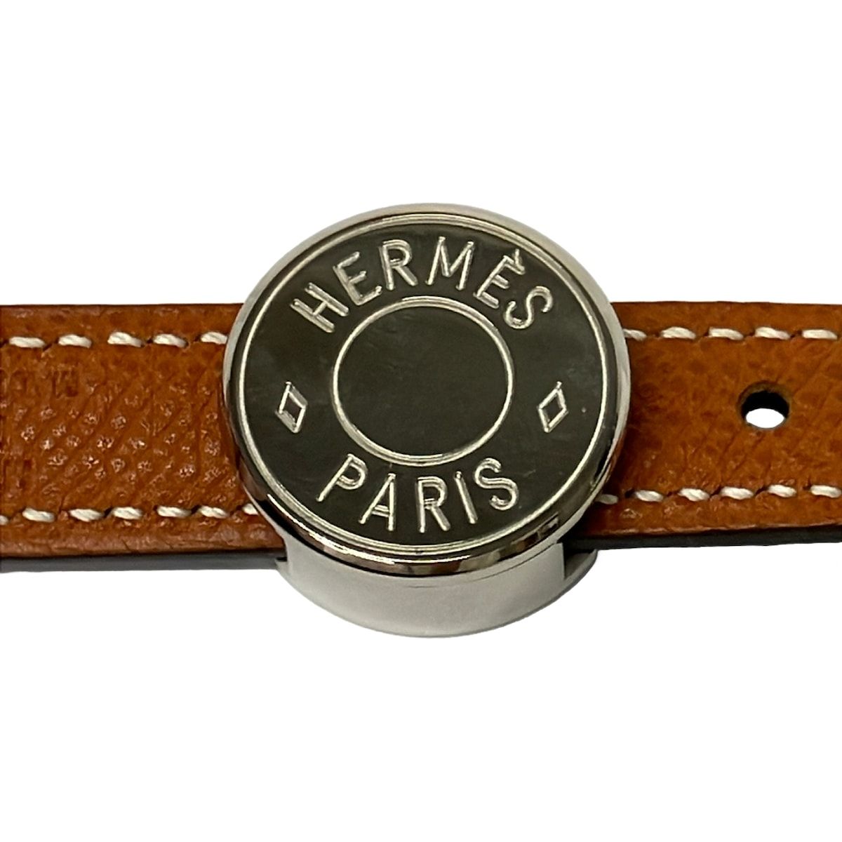 Hermes Belt 75 Sellier Brown Black Silver Reversible Leather — view 3