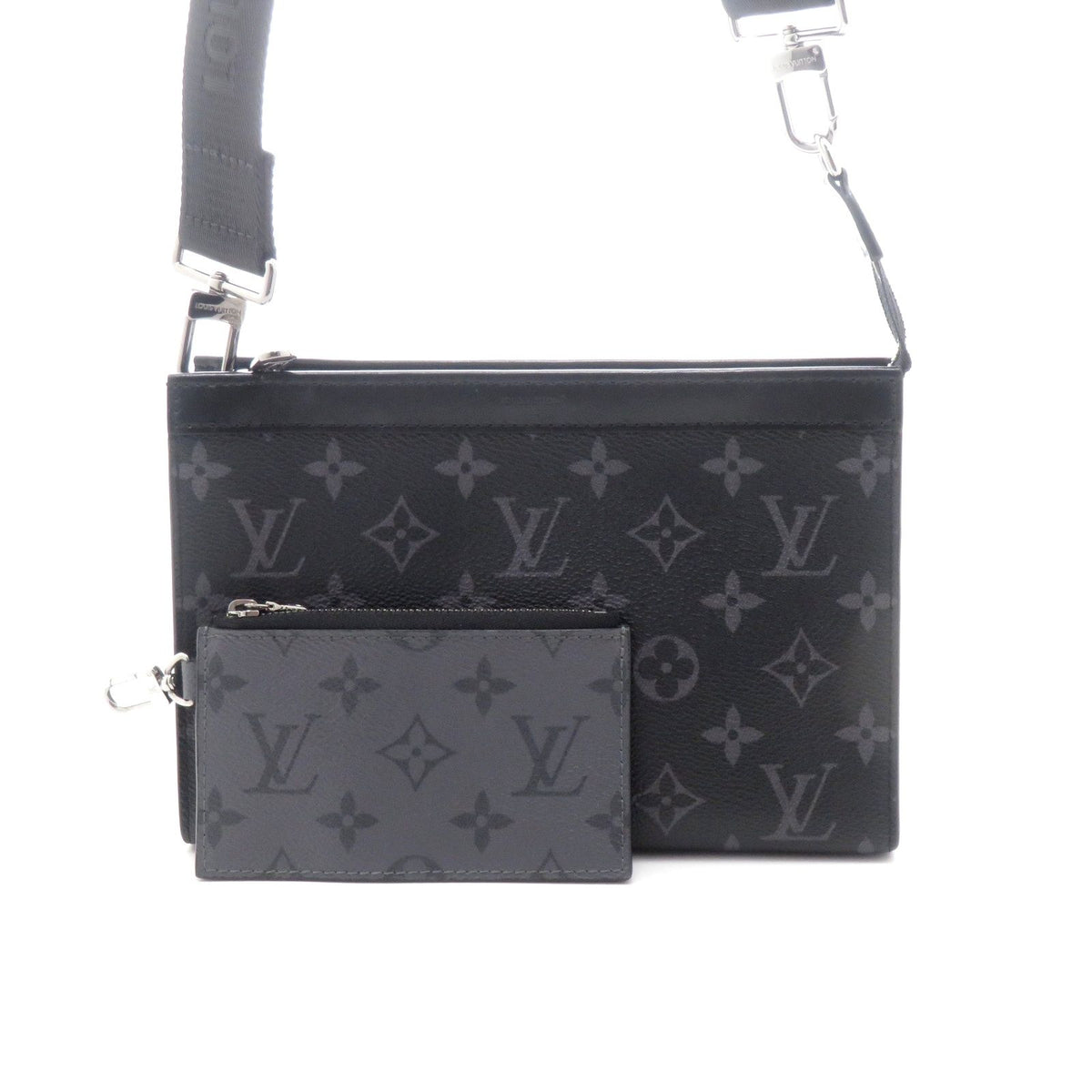 Louis Vuitton Gaston Wearable Wallet Monogram Eclipse Shoulder Bag Black Tag