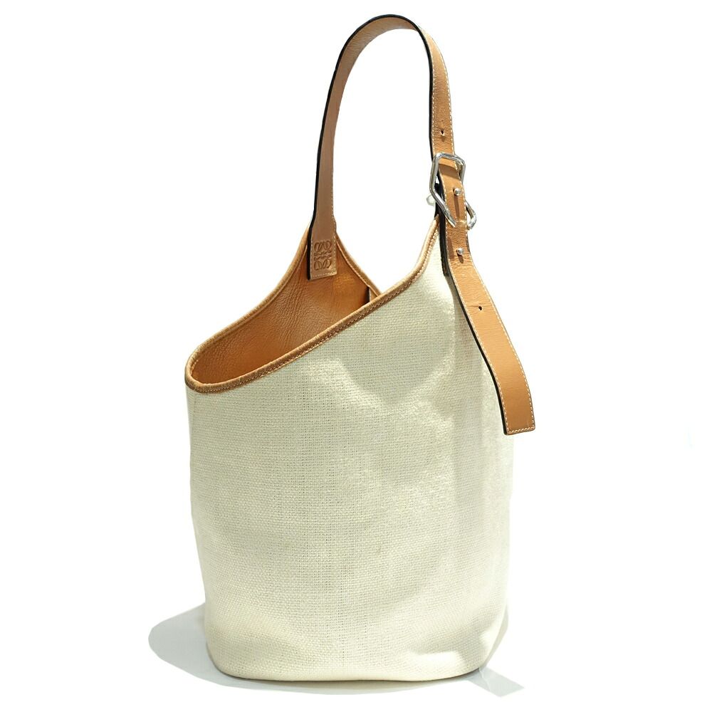 Loewe Balloon Shoulder Bag White Brown Silver