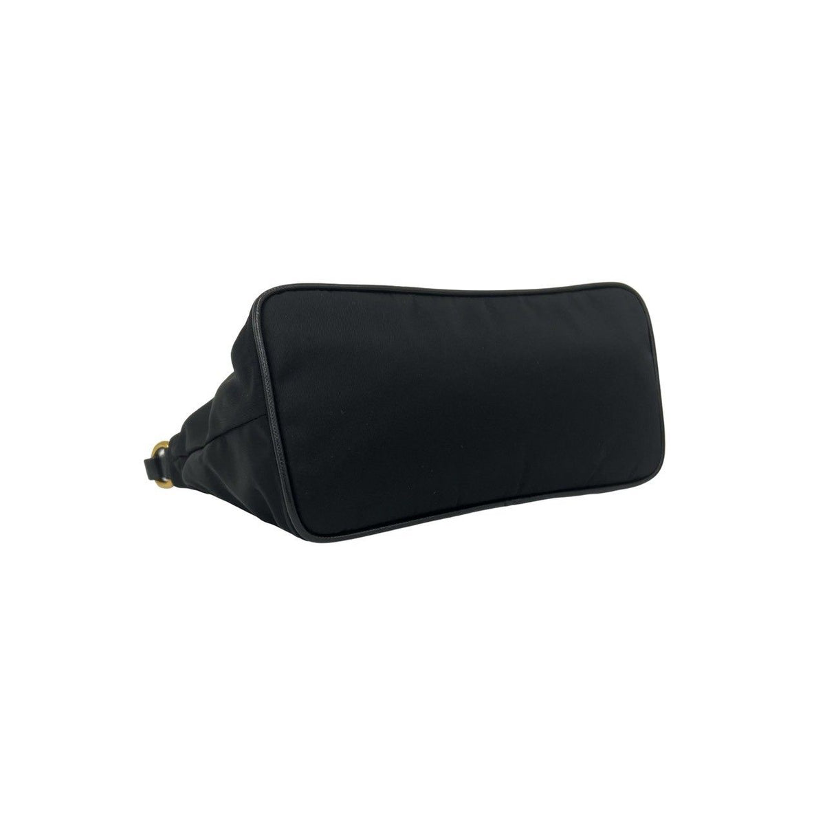 Prada Logo Tessuto Pocono Nylon Saffiano Leather Mini Handbag Pouch Black — view 7