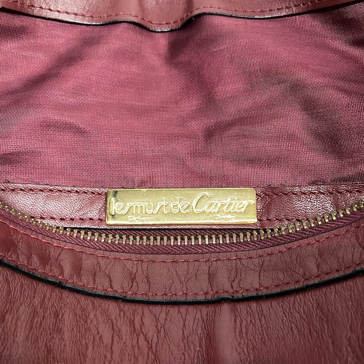 Cartier Handbag Must Line Bordeaux Leather — view 8