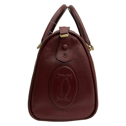 Cartier Handbag Must Line Bordeaux Leather — view 4