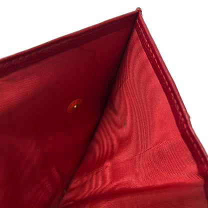 Chanel Trifold Wallet Red CC Logo Gold Leather — view 7