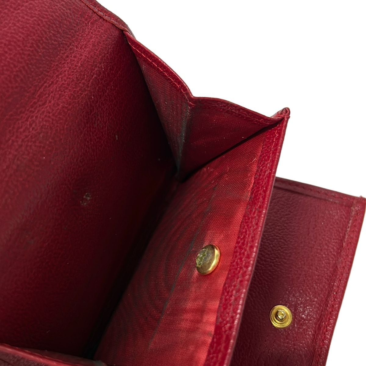 Chanel Trifold Wallet Red CC Logo Gold Leather — view 4