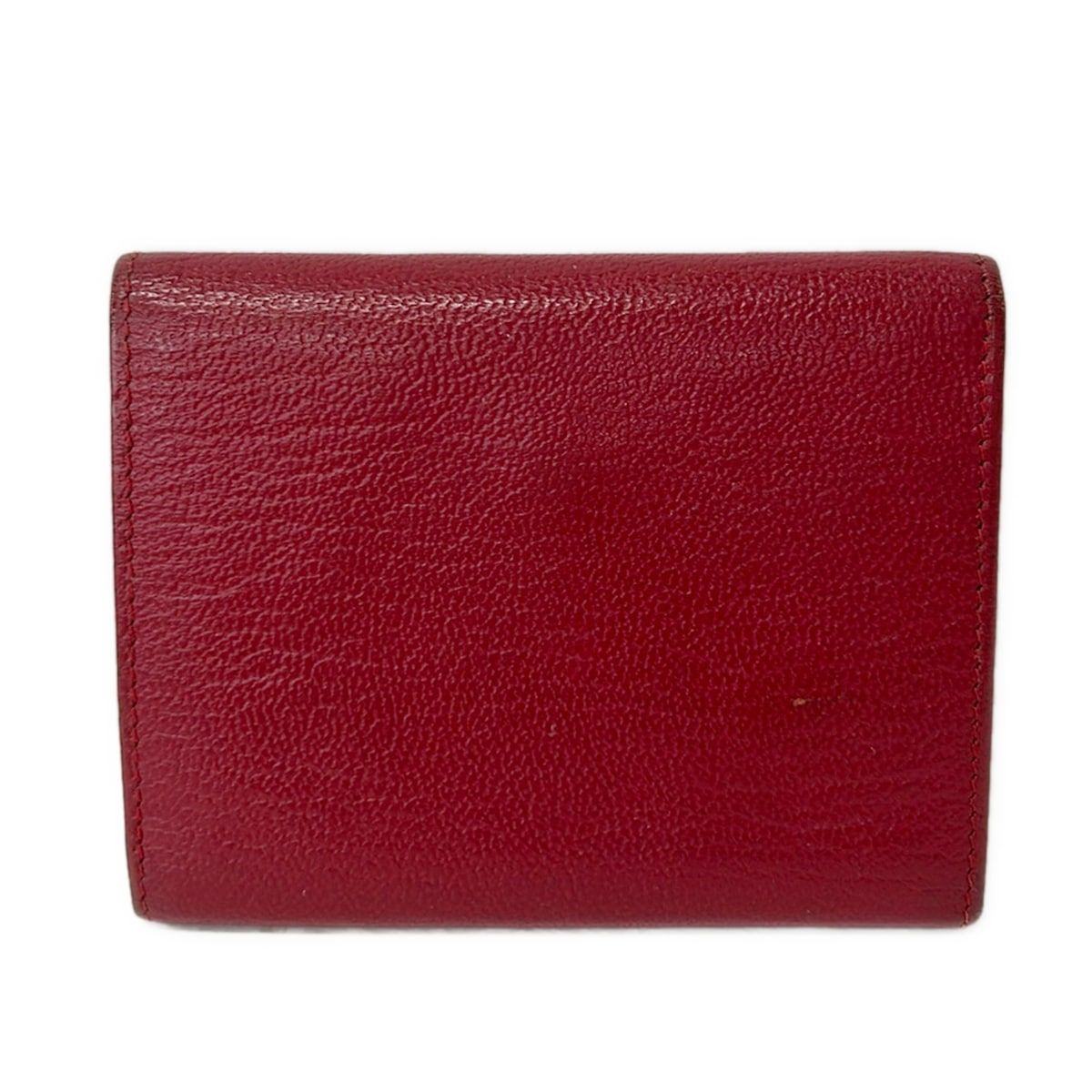 Chanel Trifold Wallet Red CC Logo Gold Leather — view 2