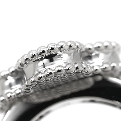 Van Cleef & Arpels Ring Vintage Alhambra Pearl White Gold 52 Shell Diamond — view 3
