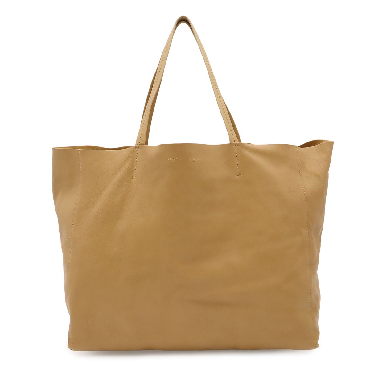 Celine Horizontal Cabas Tote Large Shoulder Bag Calfskin Beige