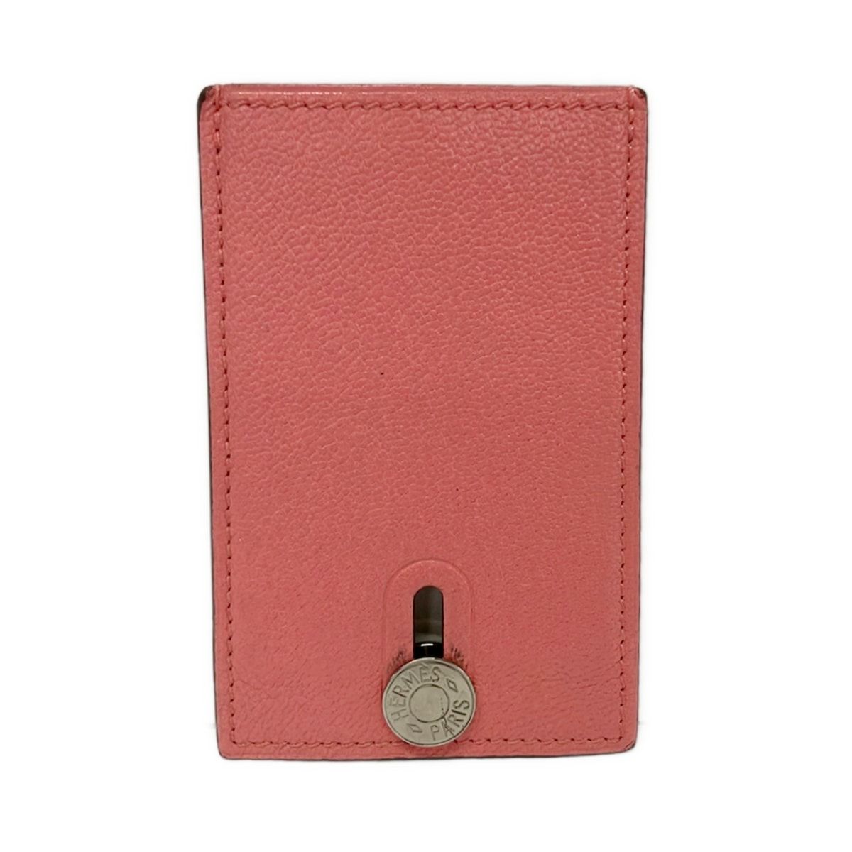 Hermes Card Case Diabolo Roseate Silver