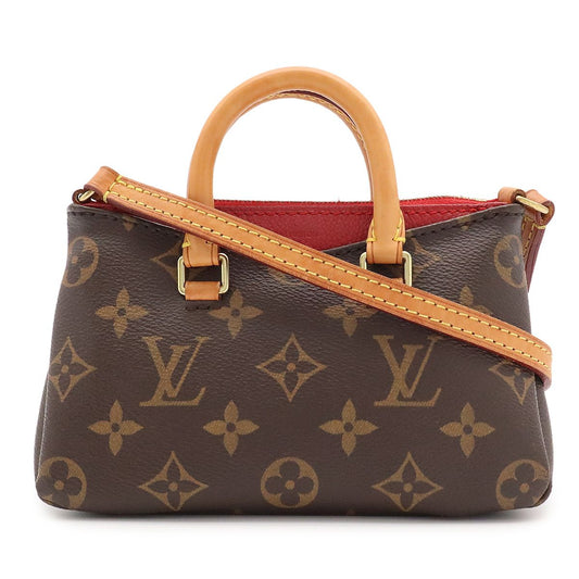 Louis Vuitton Monogram Nano Pallas Mini Bag 2-Way Crossbody Cerise Red