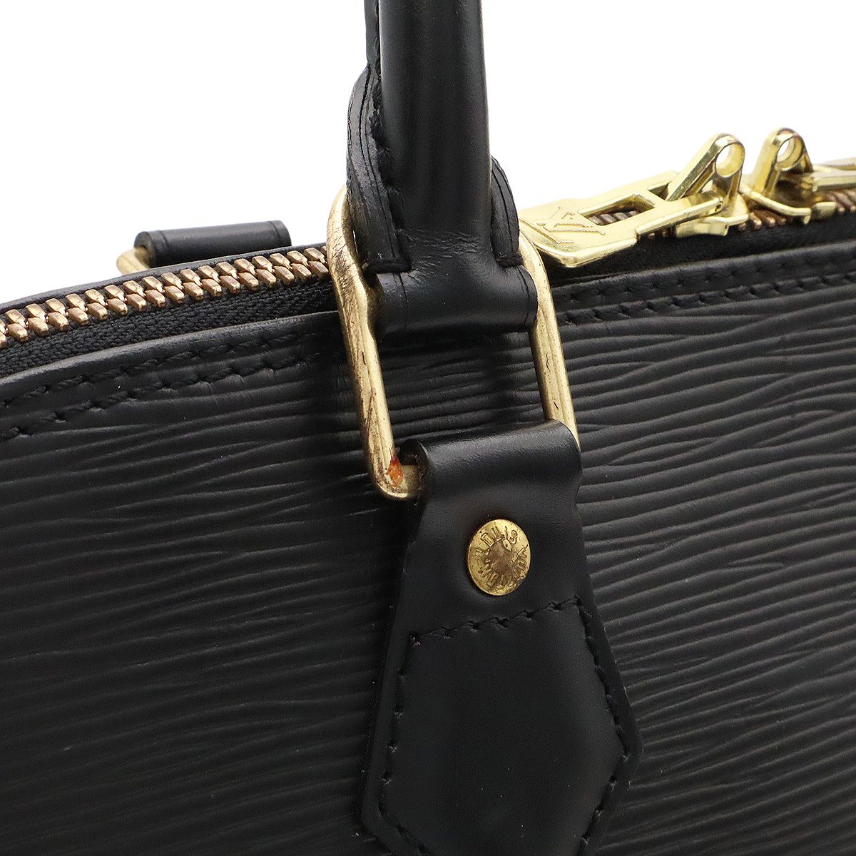 Louis Vuitton Epi Alma Handbag Leather Noir Black Gold — view 6