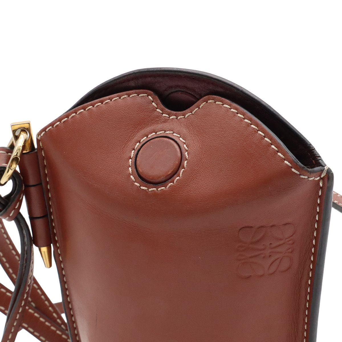 Loewe Anagram Gate Pocket Shoulder Bag Pouch Pochette Calfskin Leather Rusty — view 7