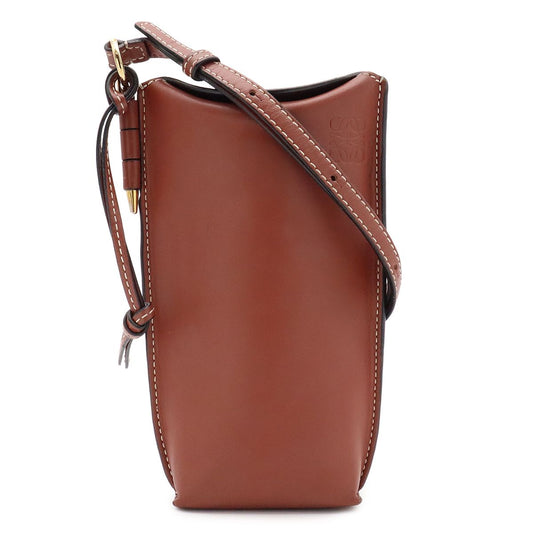Loewe Anagram Gate Pocket Shoulder Bag Pouch Pochette Calfskin Leather Rusty