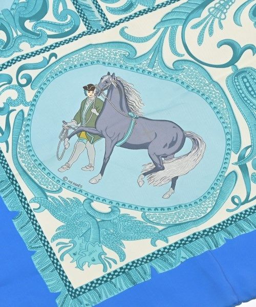 Hermes Bandana Scarf Blue — view 4
