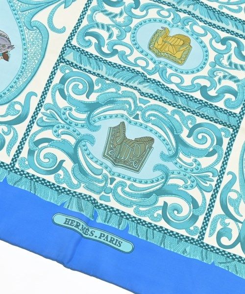 Hermes Bandana Scarf Blue — view 3