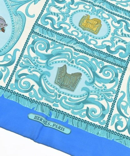 Hermes Bandana Scarf Blue — view 3