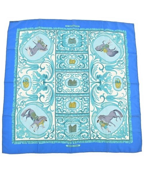 Hermes Bandana Scarf Blue