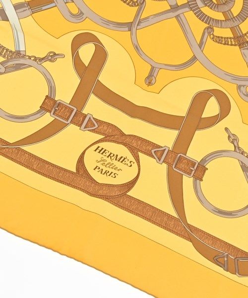 Hermes Bandana Scarf Yellow — view 3