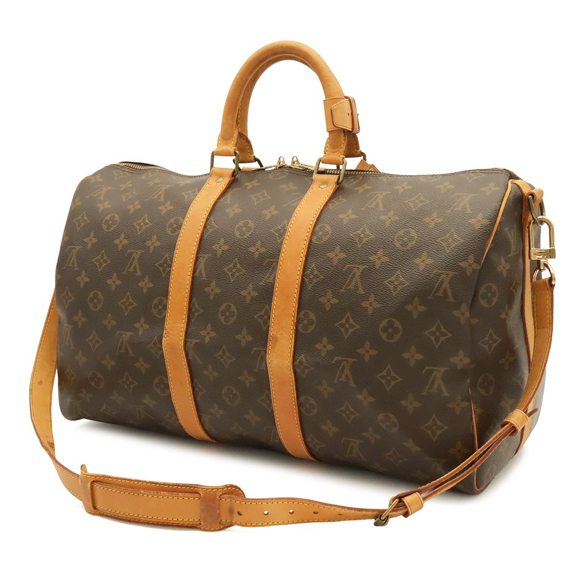 Louis Vuitton Monogram Keepall Bandouliere 45 Boston Bag Purse 2-Way — view 2
