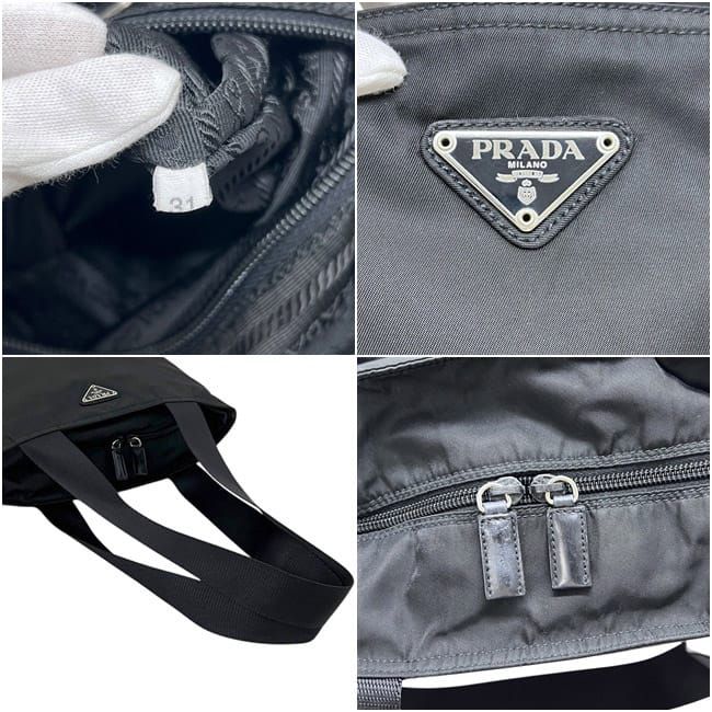 Prada Tote Bag Vera 31 Nylon Nero Black — view 4