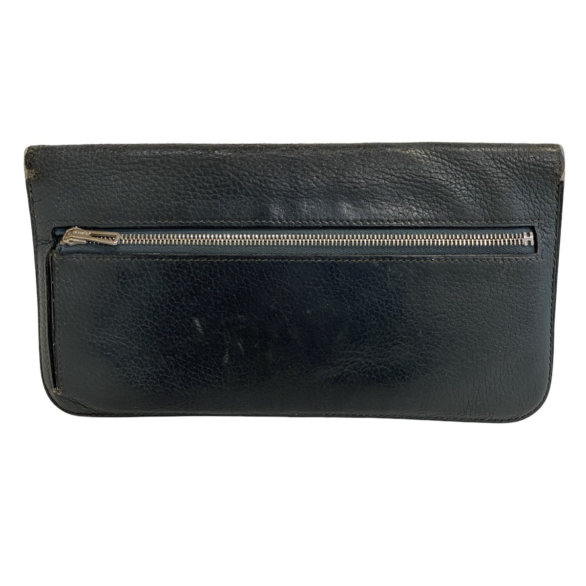 Hermes Dogon Long Leather Wallet Bifold Gray — view 2