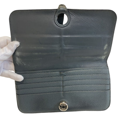 Hermes Dogon Long Leather Wallet Bifold Gray — view 6