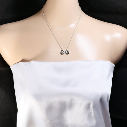 Tiffany & Co Double Loving Heart 925 Sterling Silver Necklace 42 — view 6