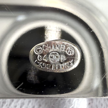 Chanel Brooch CC Logo Record Motif 04P Silver Black — view 4