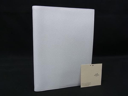 Hermes Agenda Globe Trotter Veau Epsom Silver Cover Stationery White