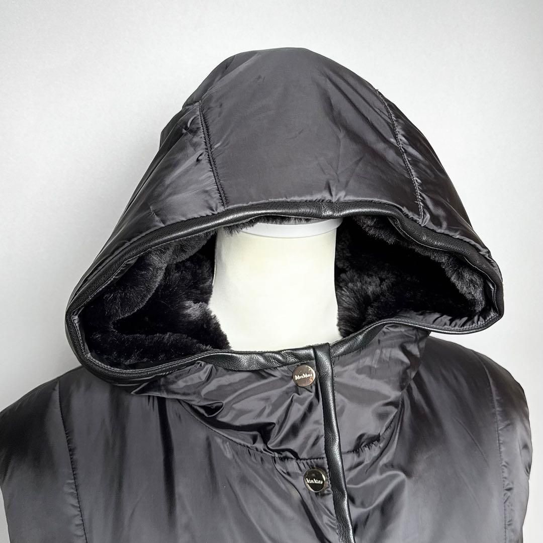 Max Mara the Cube Felix Reversible Fur Vest Black Short Gilet 40 — view 6