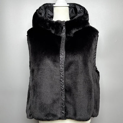 Max Mara the Cube Felix Reversible Fur Vest Black Short Gilet 40 — view 3