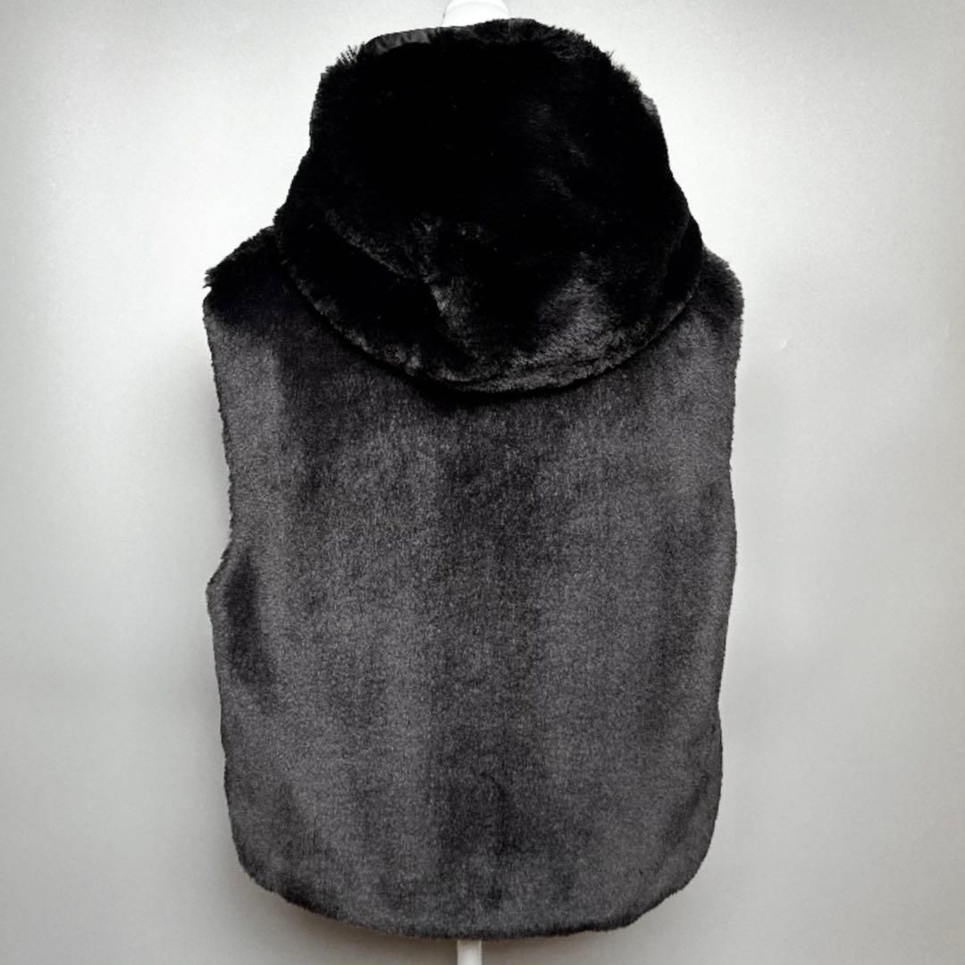 Max Mara the Cube Felix Reversible Fur Vest Black Short Gilet 40 — view 4