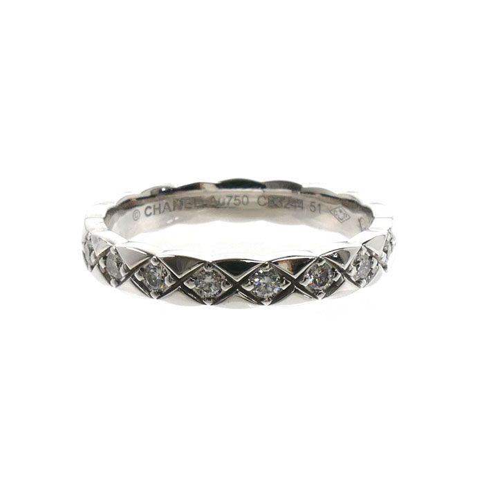 Chanel 18K White Gold Coco Crush Mini Ring Diamond — view 3