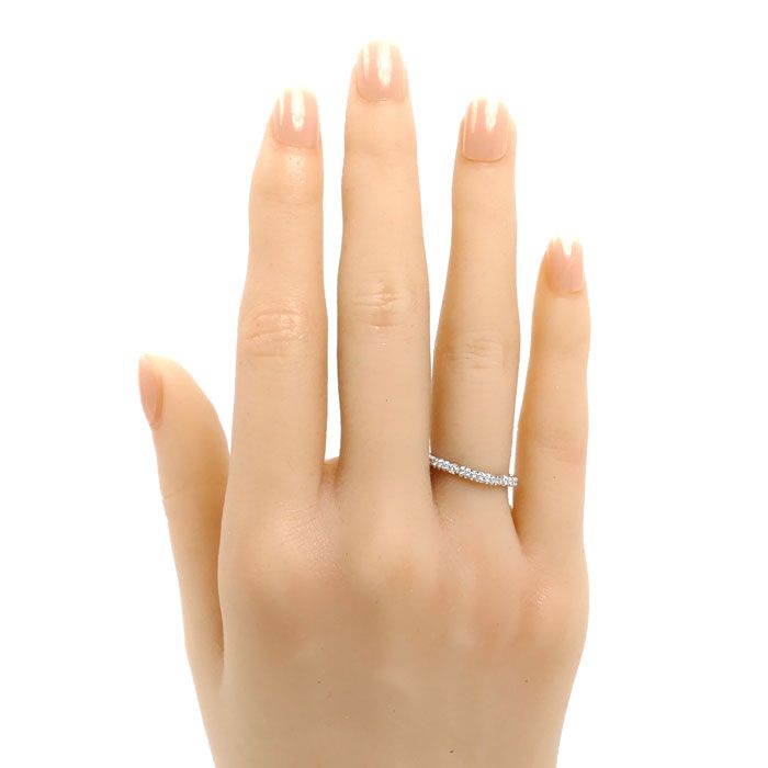 Chanel 18K White Gold Camellia Full Eternity Ring Diamond — view 7