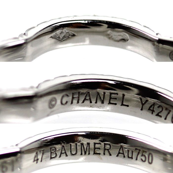 Chanel 18K White Gold Camellia Full Eternity Ring Diamond — view 5