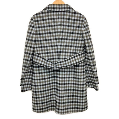 Prada Coat S Light Blue Black Long Sleeve Plaid Pattern — view 2