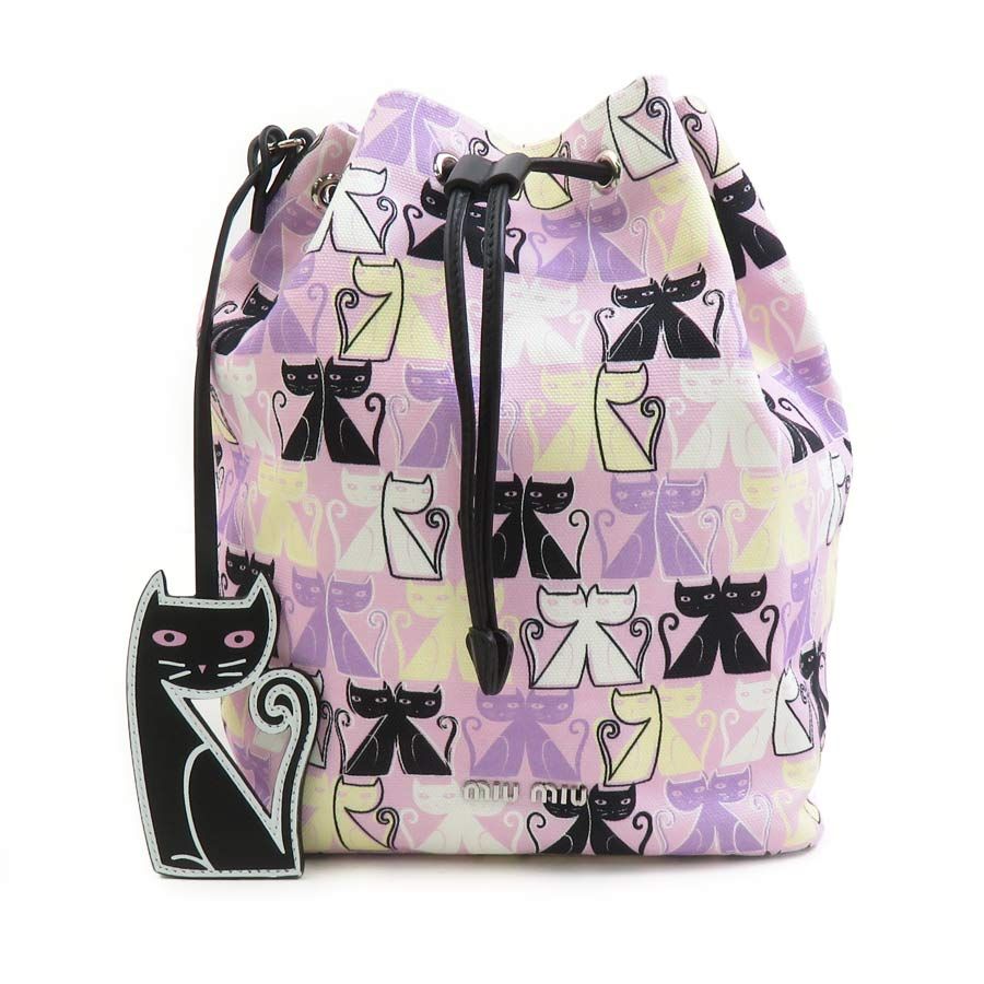 Miu Miu Drawstring Pouch Canapa Cats