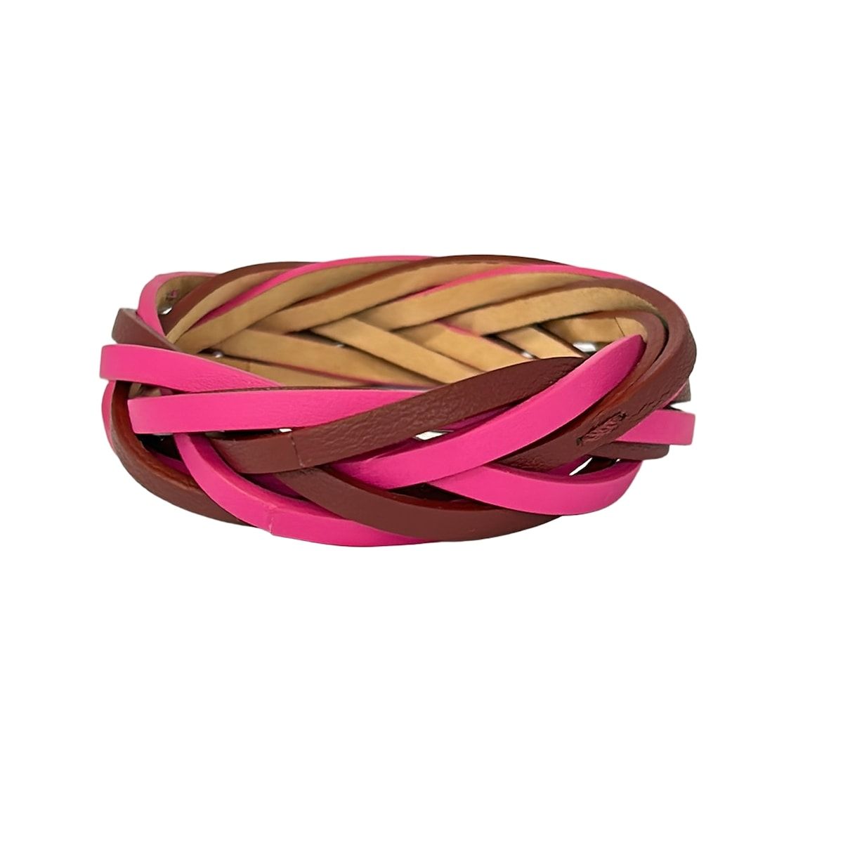 Loewe Bangle Leather Pink Bordeaux Bracelet — view 2