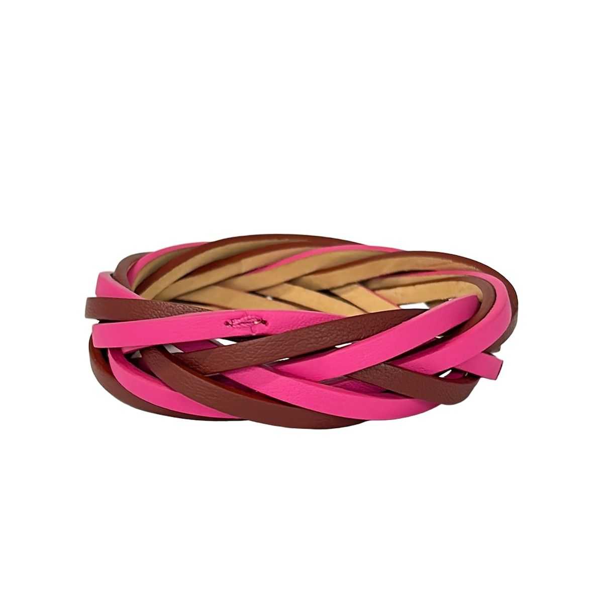 Loewe Bangle Leather Pink Bordeaux Bracelet — view 3